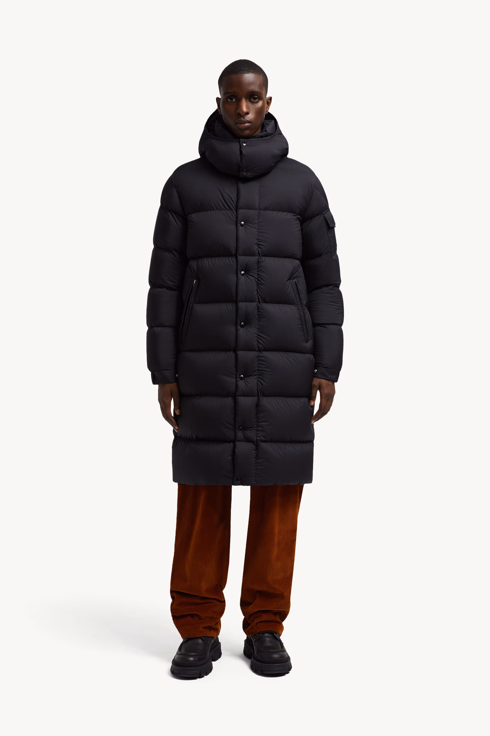 Hanoverian Hooded Long Down Jacket Men Black Moncler 3